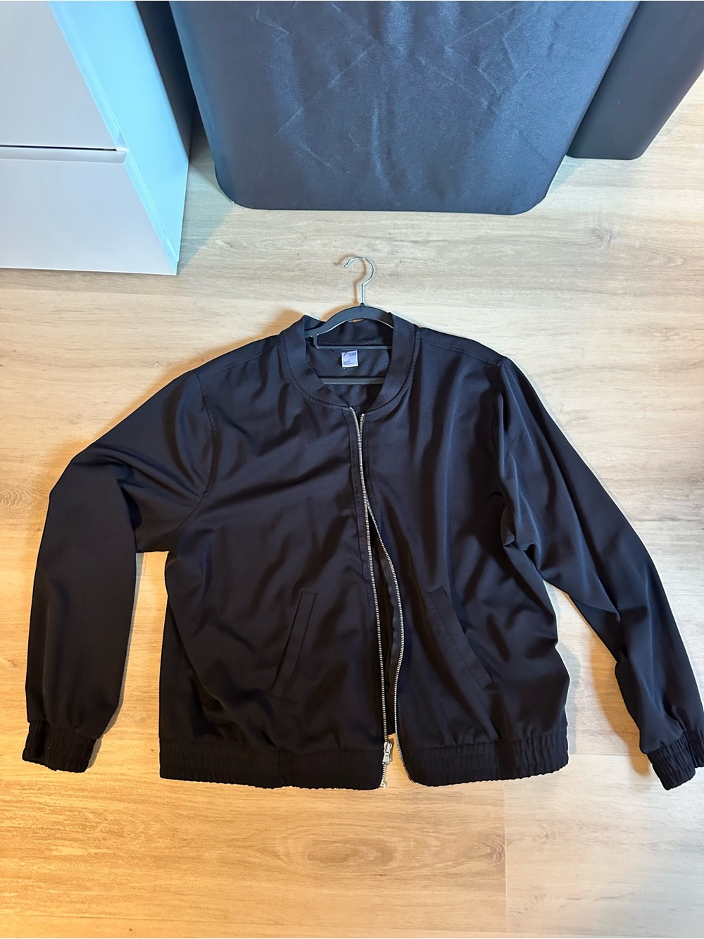 Old Navy Black Bomber Jacket with Zip Front
